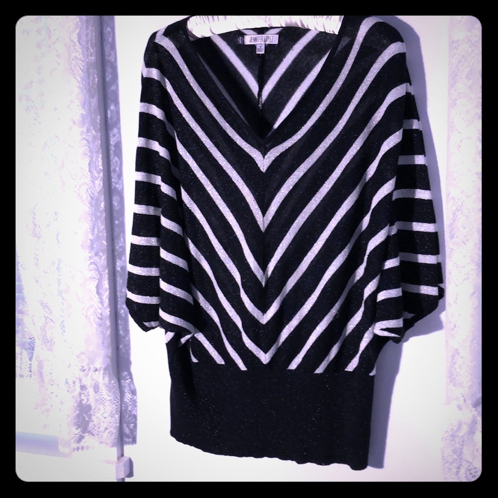Shimmery Jennifer Lopez Batwing Top M